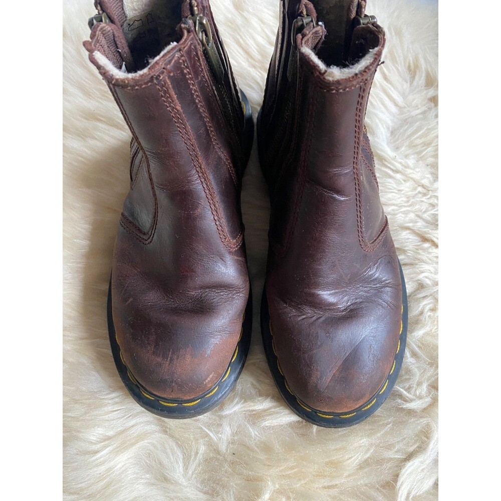 Dr. Martens 2976 Alyson Zip Chelsea Boots Brown Leather Womens Size US 5 EU 36 - Picture 7 of 12